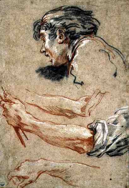 Głowa chłopca (kreda na papierze) autorstwa François Boucher