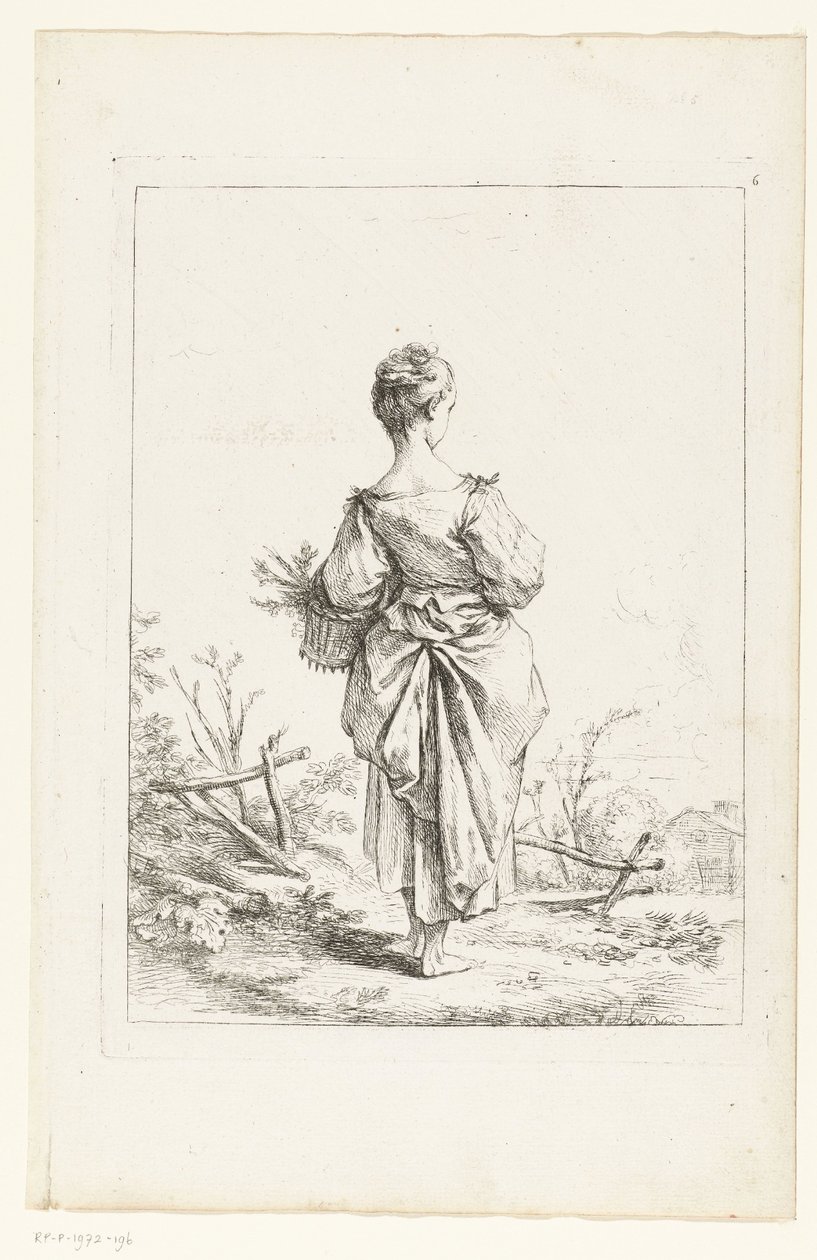 Młoda dziewczyna z koszykiem autorstwa François Boucher