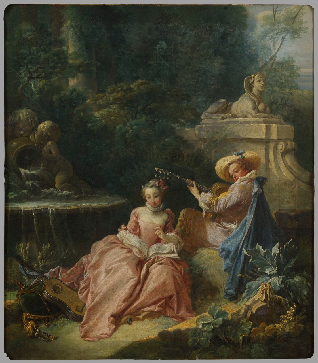 Lekcja muzyki autorstwa François Boucher