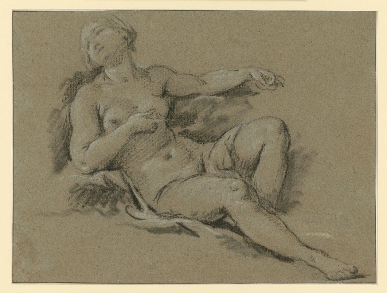 Leżąca postać kobiecego aktu autorstwa François Boucher