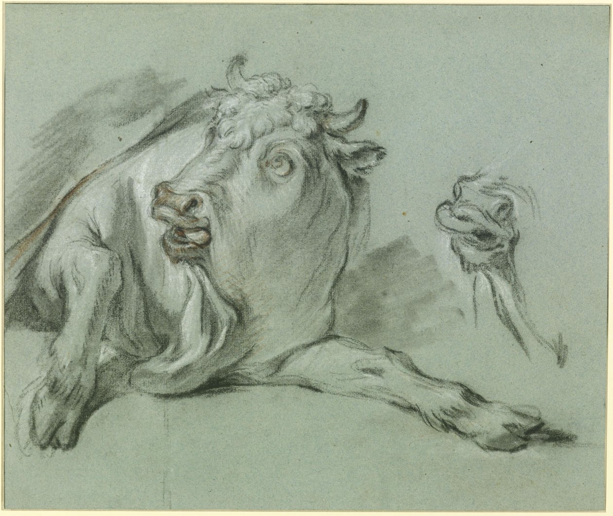 Leżący byk. Studium do obrazu „Porwanie Europy” w Musée du Louvre w Paryżu autorstwa François Boucher