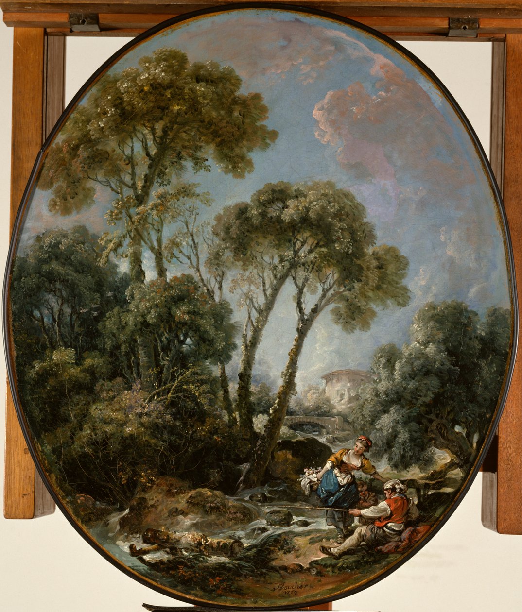 Pejzaż z rybakiem i młodą kobietą autorstwa François Boucher