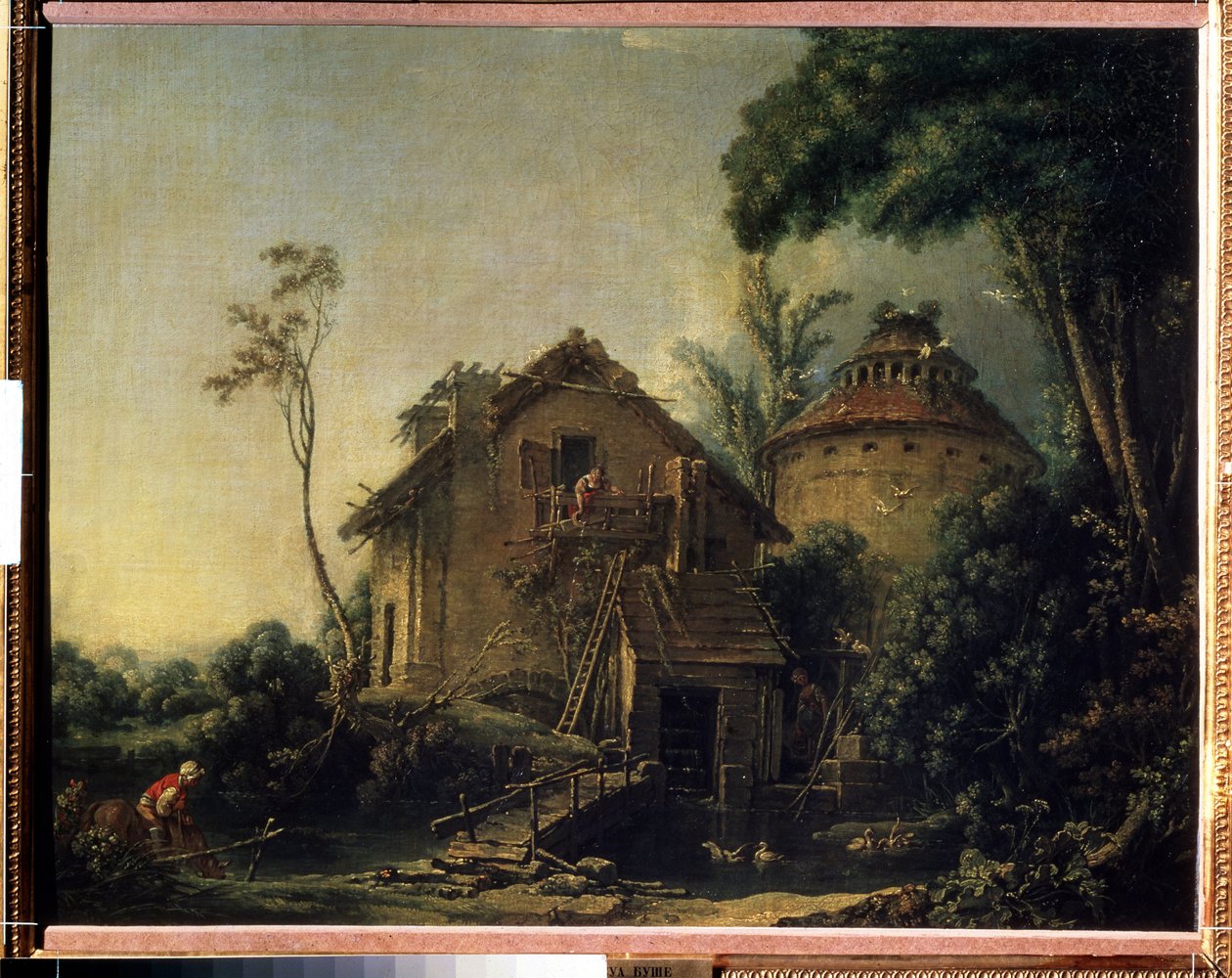 ""Le moulin a vent"" (Wiatrak) Obraz Francois Bouchera (1703-1770) 1752 Moskiewskie Muzeum Puszkina autorstwa François Boucher