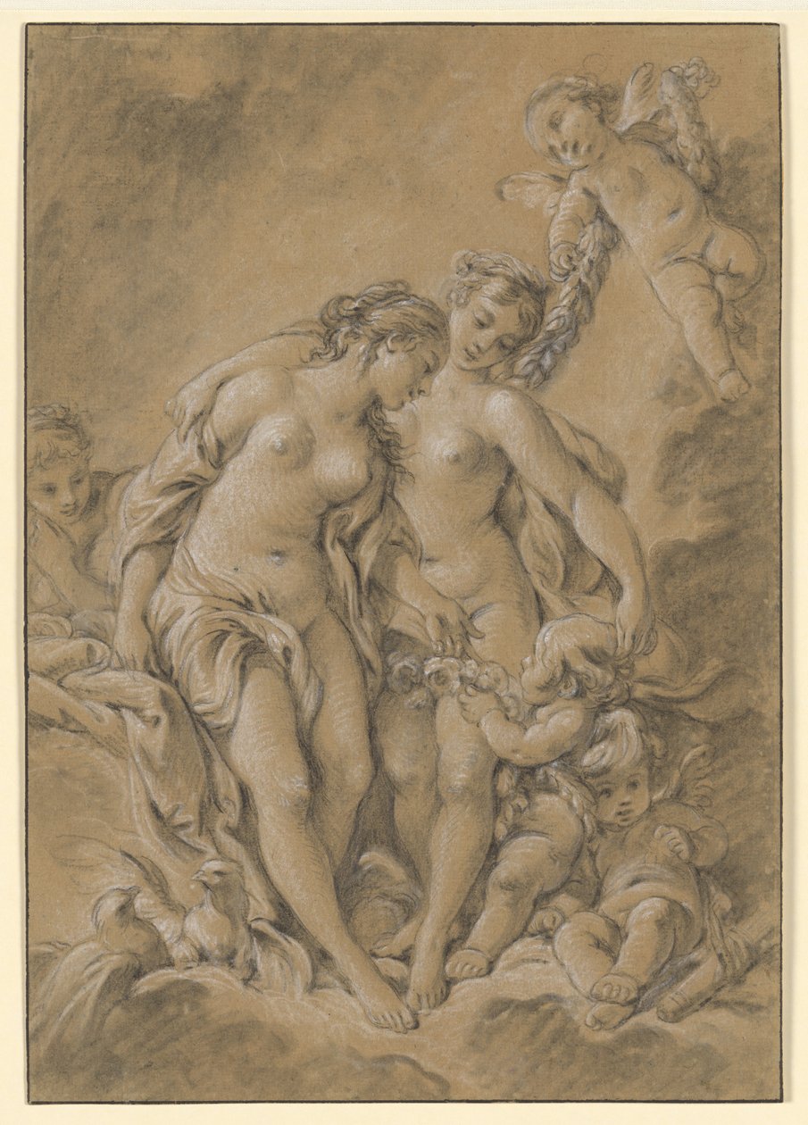 Nimfy i amorki autorstwa François Boucher