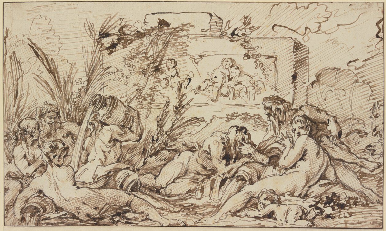 Nimfy i bogowie rzek autorstwa François Boucher