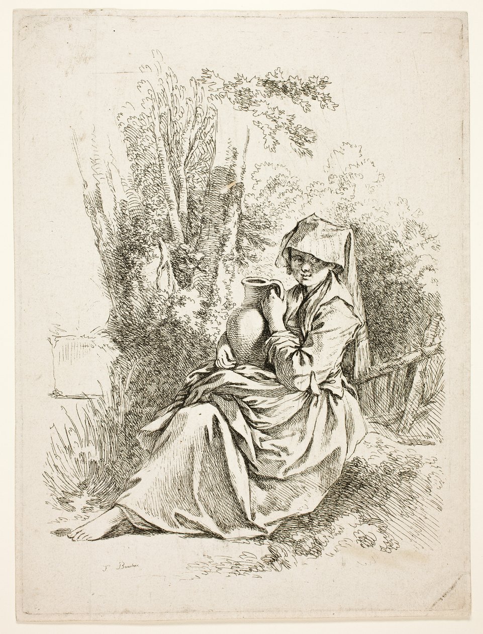 Wieśniaczka z dzbanem autorstwa François Boucher