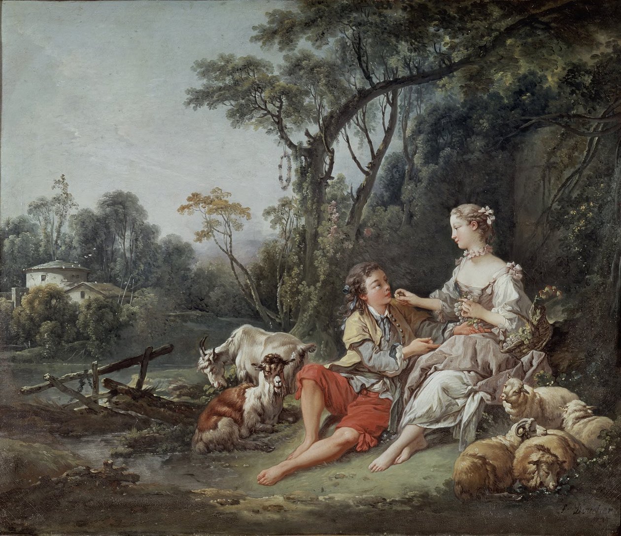 „Czy myślą o winogronach” autorstwa François Boucher
