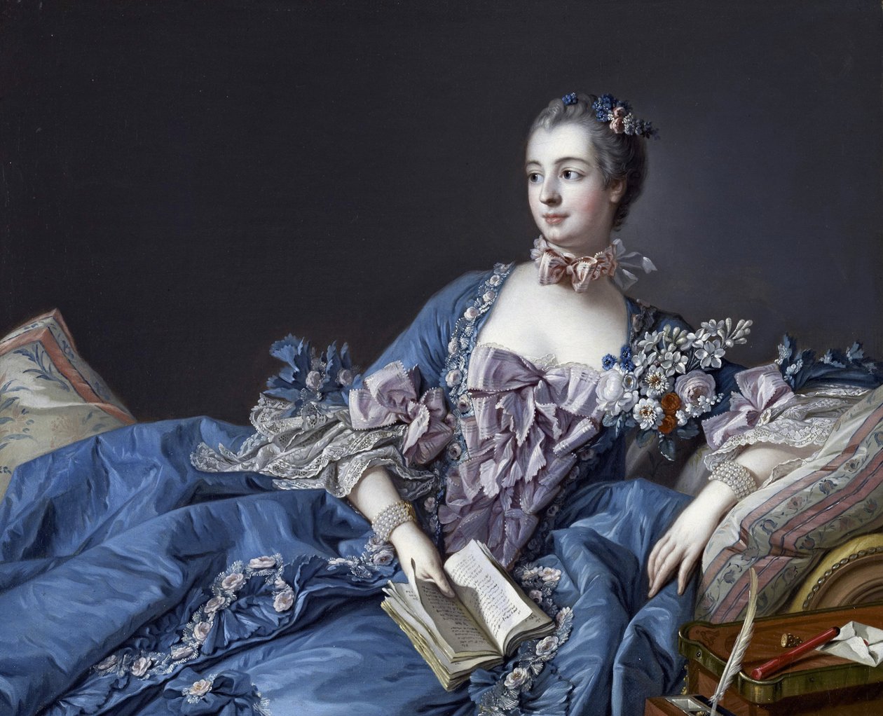 Portret markizy de Pompadour (1721-1764) (Portret Jeanne Antoinette Poisson, markiza de Pompadour (znana jako Madame de Pompadour autorstwa François Boucher