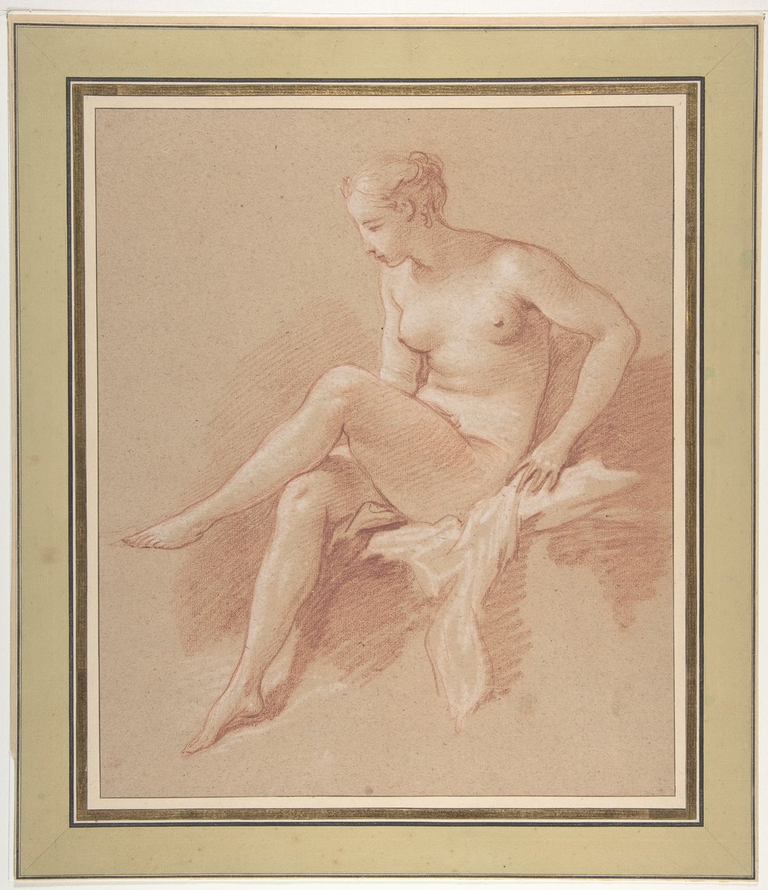 Siedząca naga kobieta autorstwa François Boucher