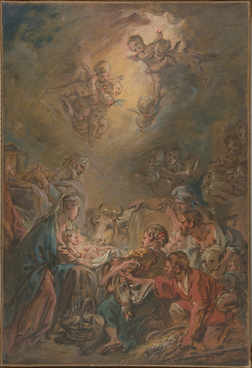 Adoracja pasterzy autorstwa François Boucher