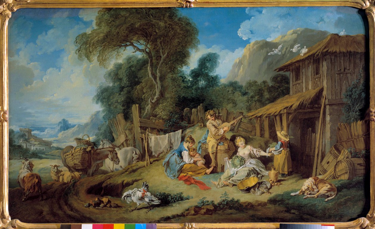 Reszta rolników Obraz Francois Bouchera (1703-1770) 1734 Kolekcja prywatna autorstwa François Boucher