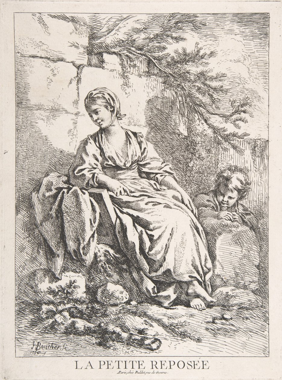 Odpoczywająca dziewczynka autorstwa François Boucher