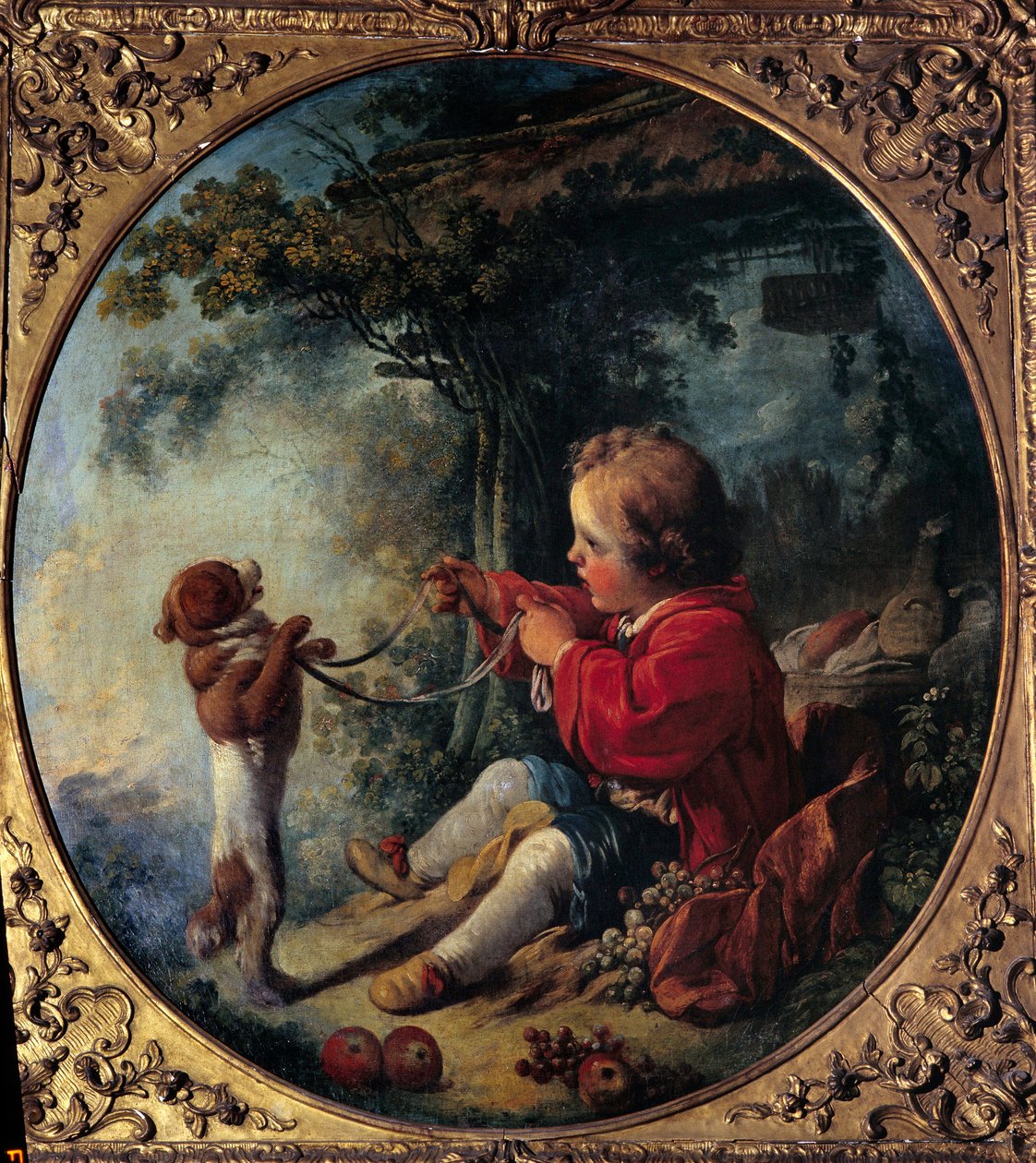Pies naukowiec Obraz Francois Bouchera (1703-1770) XVIII-wieczne Muzeum Sztuki i Historii Choletn autorstwa François Boucher