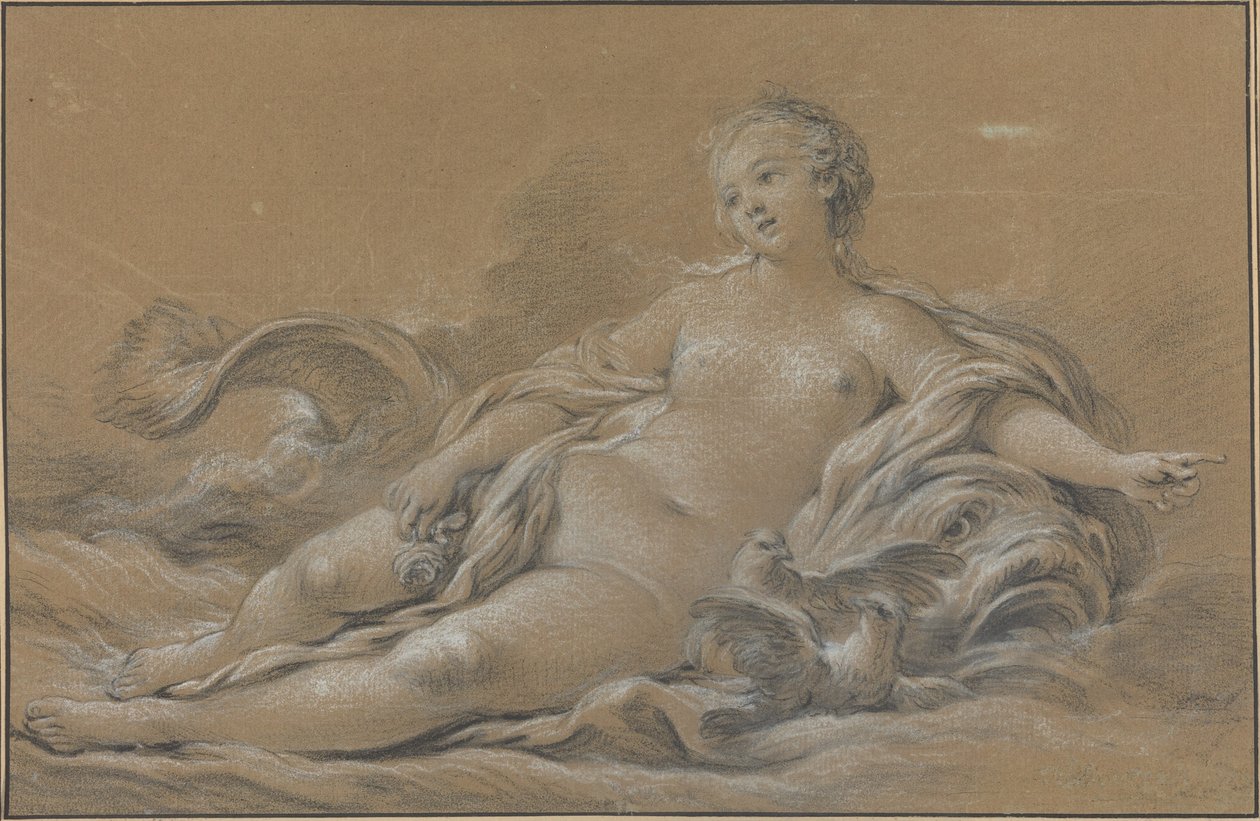 Wenus spoczywająca na delfinie autorstwa François Boucher