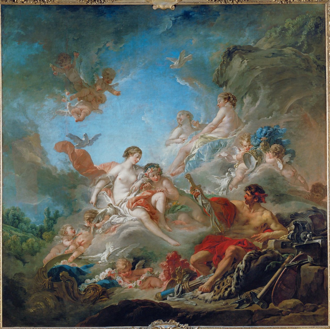 Vulcan prezentujący Wenus broń dla Enei ... autorstwa François Boucher