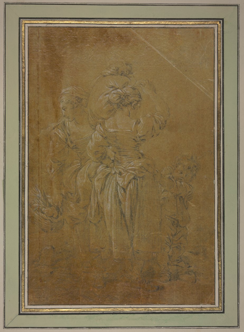 Dwie wieśniaczki z dwoma chłopcami autorstwa François Boucher