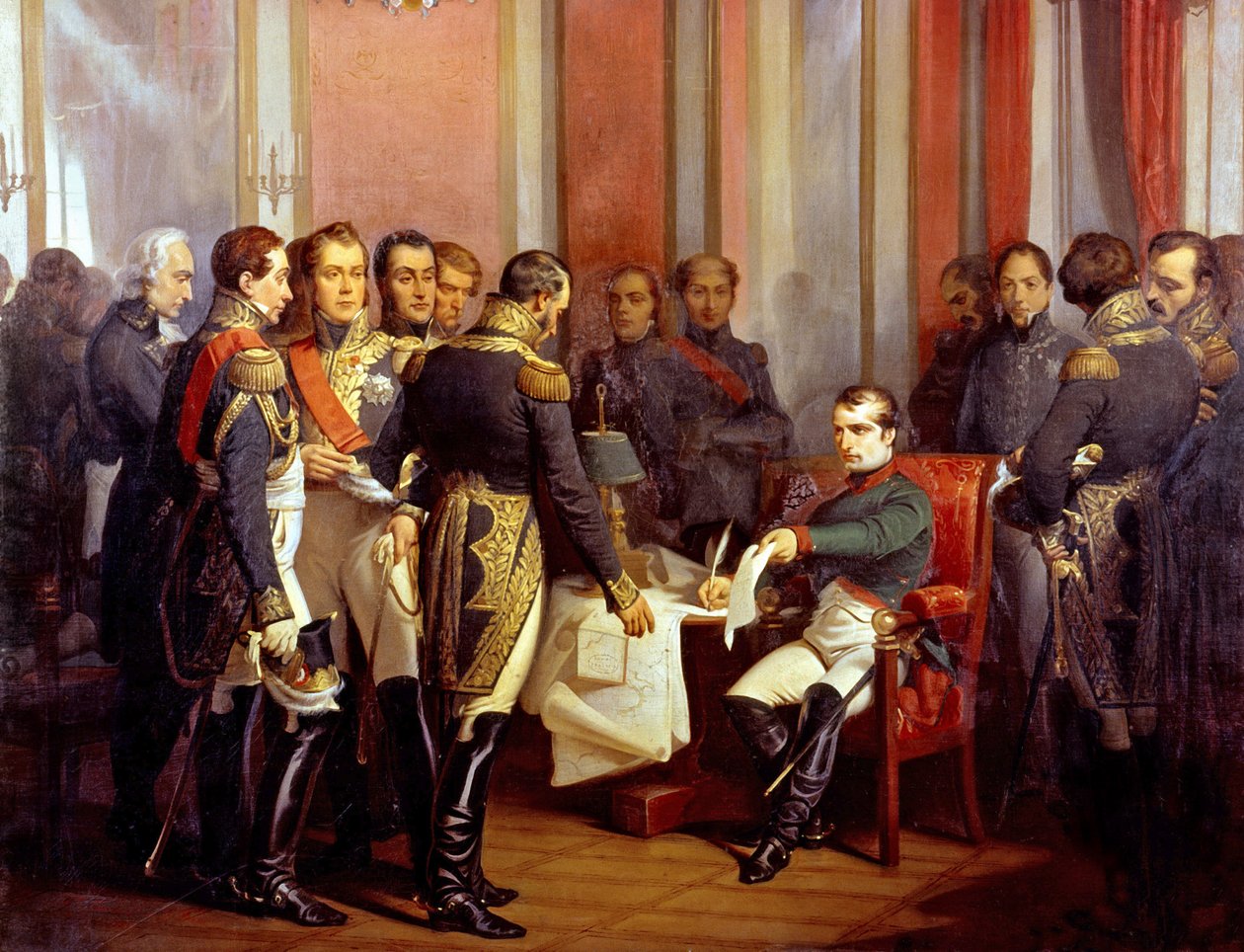 Abdykacja cesarza francuskiego Napoleona 1 dnia 6 kwietnia autorstwa Francois Bouchot
