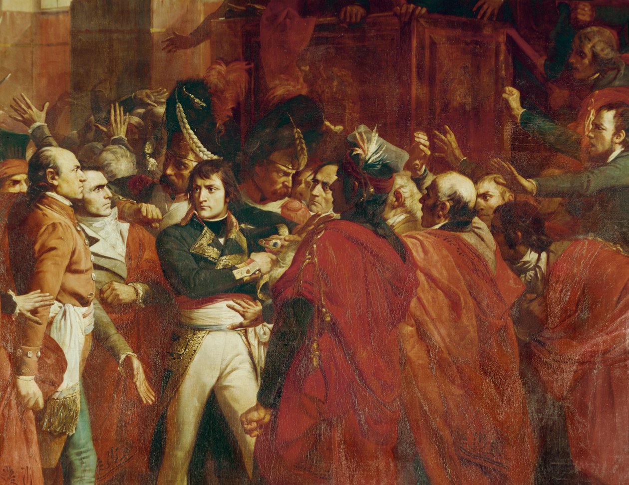 Generał Bonaparte na posiedzeniu Conseil des Cinq-cents w St ... autorstwa Francois Bouchot