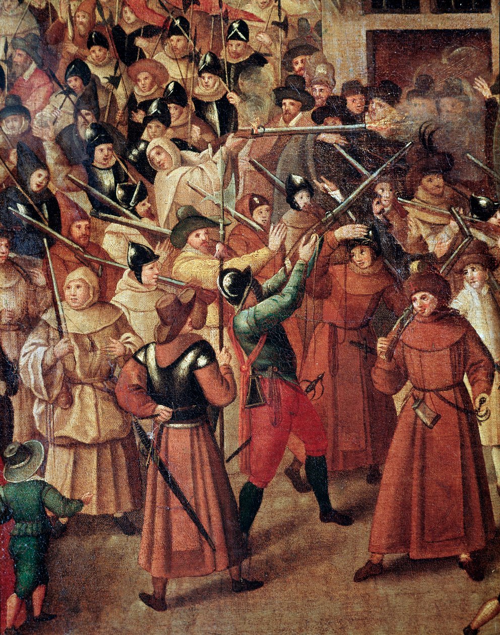 Francuskie wojny religijne: zbrojna procesja Ligi Katolickiej Francji na ulicach Paryża autorstwa Francois Bunel