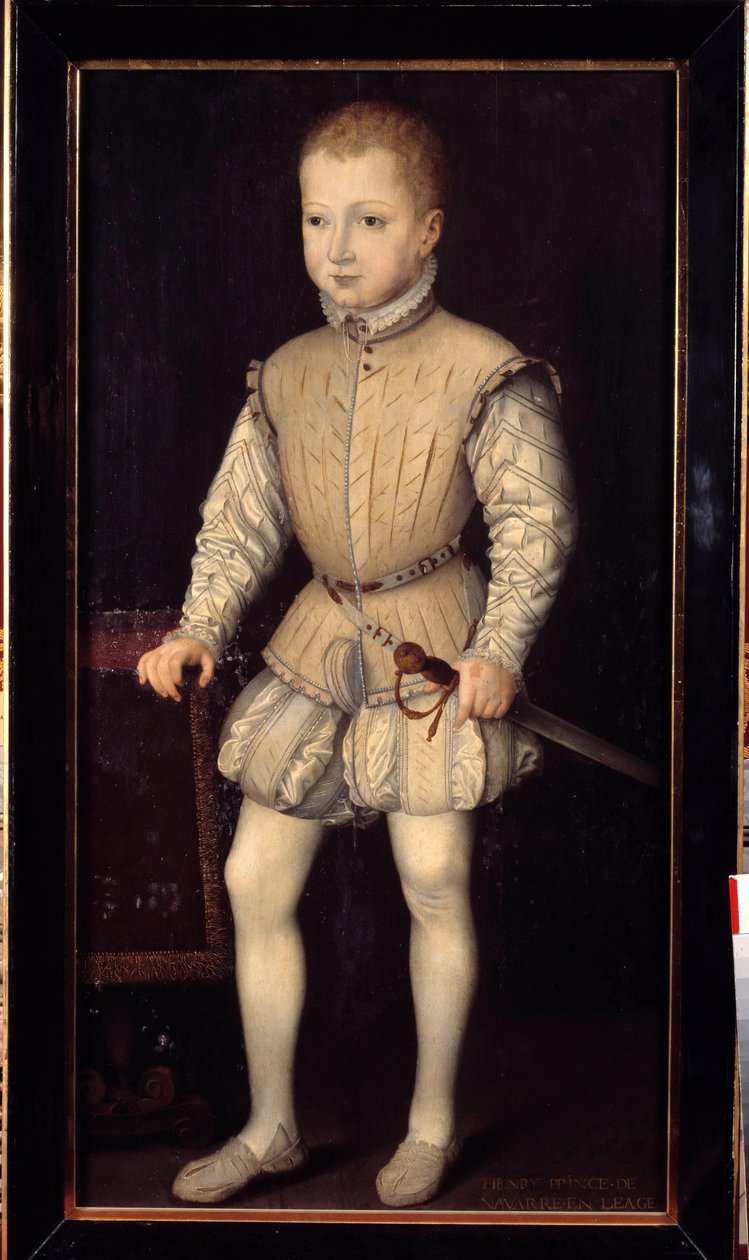 Portret Henryka IV Nawarry (1553-1610), dziecka w wieku 4 lat, podczas pobytu w Paryżu z rodzicami w 1557 roku, następnie księcia Nawarry Obraz Francoisa Bunela II (ok. 1552 – przed 1599). 1557. wym. 1,25x0,64m. Wersal, zamki w Wersalu autorstwa Francois Bunel