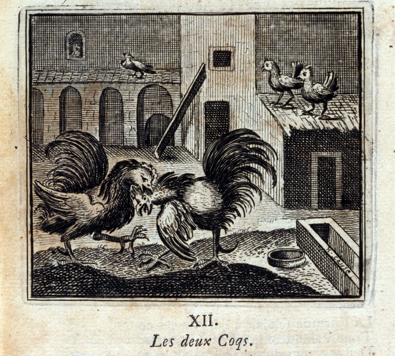 Oba fiuty. Bajki Jean de La Fontaine (1621-95). Ilustracja François Chauveau (1613-1676). Wydanie z 1728 r. autorstwa Francois Chauveau
