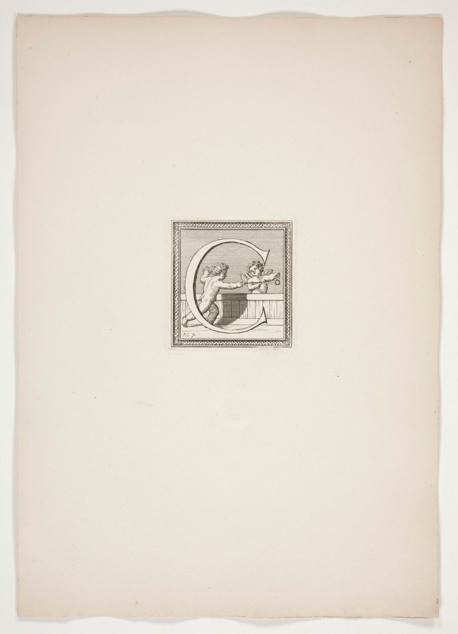 Monogram C z Putti autorstwa Francois Chauveau
