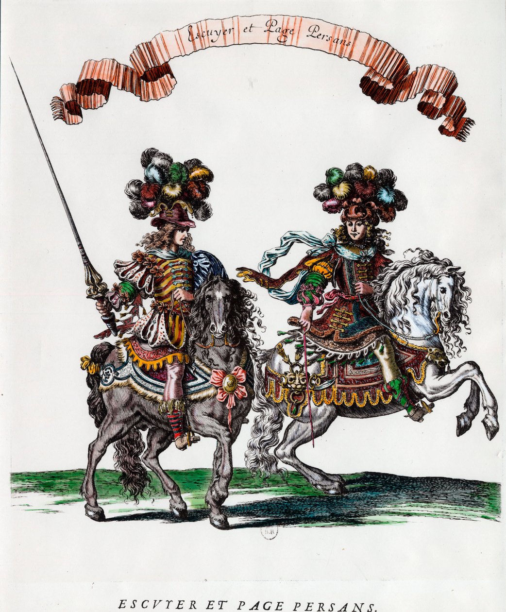 Ecuyer i perska strona podczas karuzeli podarowanej przez króla Ludwika XIV (1639-1715) Grawer Francois Chauveau (1613-1676) ok. 1662 Ze zbiorów prywatnych autorstwa Francois Chauveau