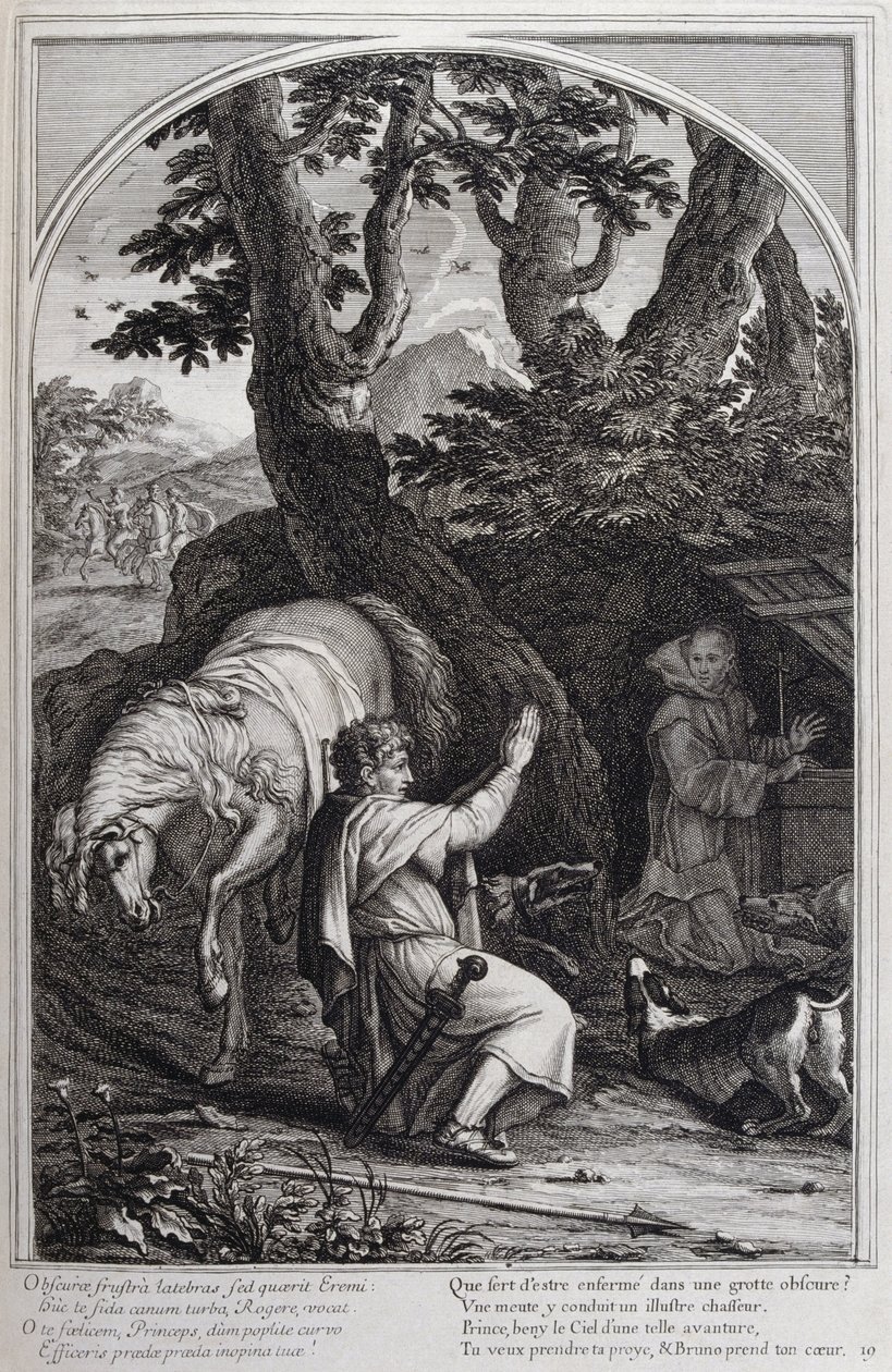 Ilustracja z „Życia św. Brunona, założyciela zakonu Chartreux” Paryż 1660. według obrazów Eustachego Le Sueura i grawerowana przez Fran Sois Chauveau ©UIG/Leemage autorstwa Francois Chauveau