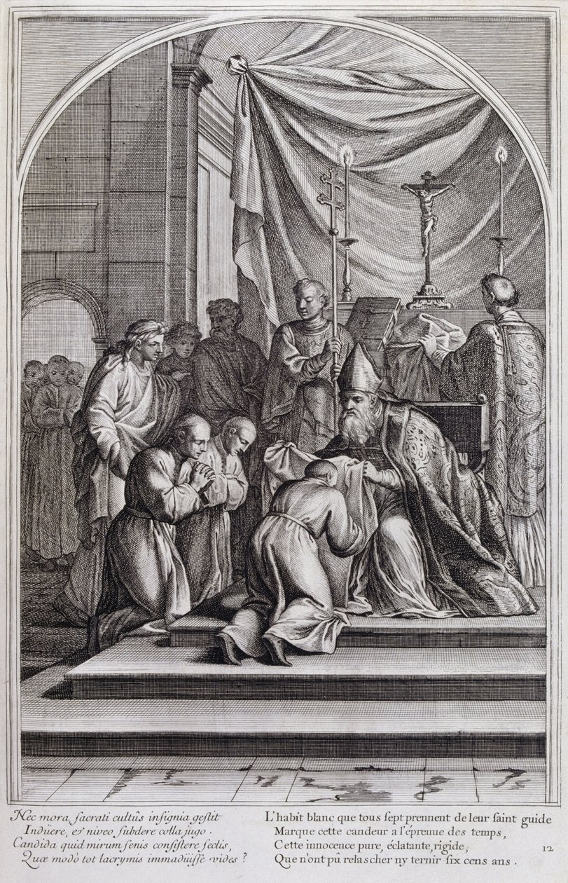 Ilustracja z „Życia św. Brunona, założyciela zakonu Chartreux” Paryż 1660. według obrazów Eustachego Le Sueura i grawerowana przez Fran Sois Chauveau ©UIG/Leemage autorstwa Francois Chauveau