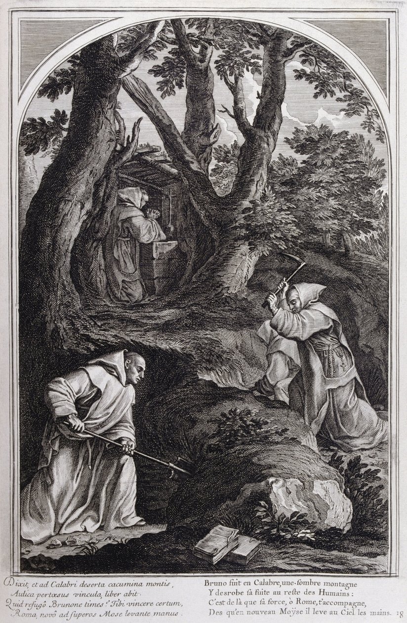 Ilustracja z „Życia św. Brunona, założyciela zakonu Chartreux” Paryż 1660. według obrazów Eustachego Le Sueura i grawerowana przez Fran Sois Chauveau ©UIG/Leemage autorstwa Francois Chauveau