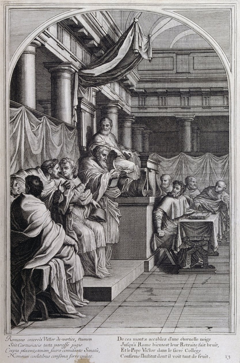 Ilustracja z „Życia św. Brunona, założyciela zakonu Chartreux” Paryż 1660. według obrazów Eustachego Le Sueura i grawerowana przez Fran Sois Chauveau ©UIG/Leemage autorstwa Francois Chauveau