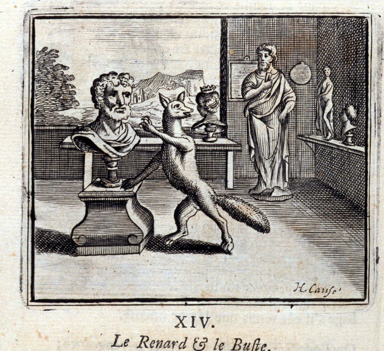 Ilustracja z „Bajek Jeana de la Fontaine” (lito) autorstwa Francois Chauveau