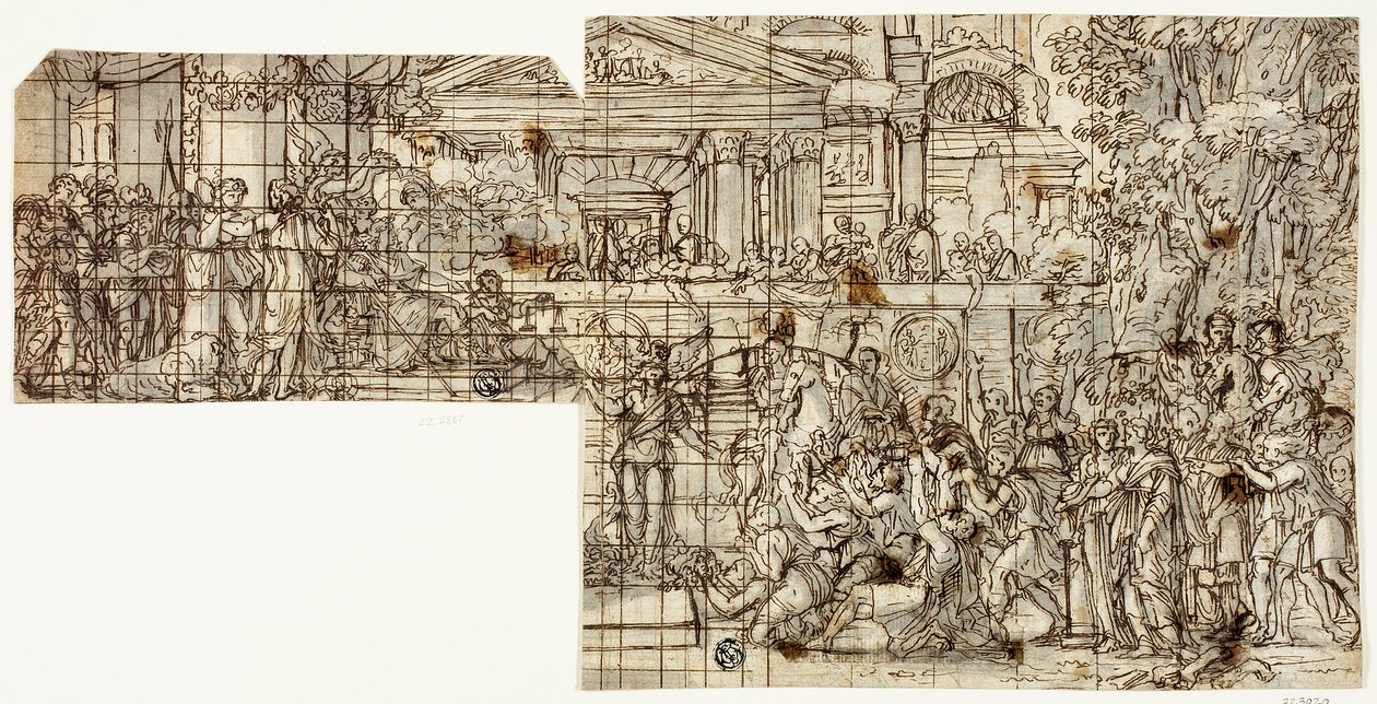 Scena mitologiczna: Triumf Aleksandra (recto) autorstwa Francois Chauveau