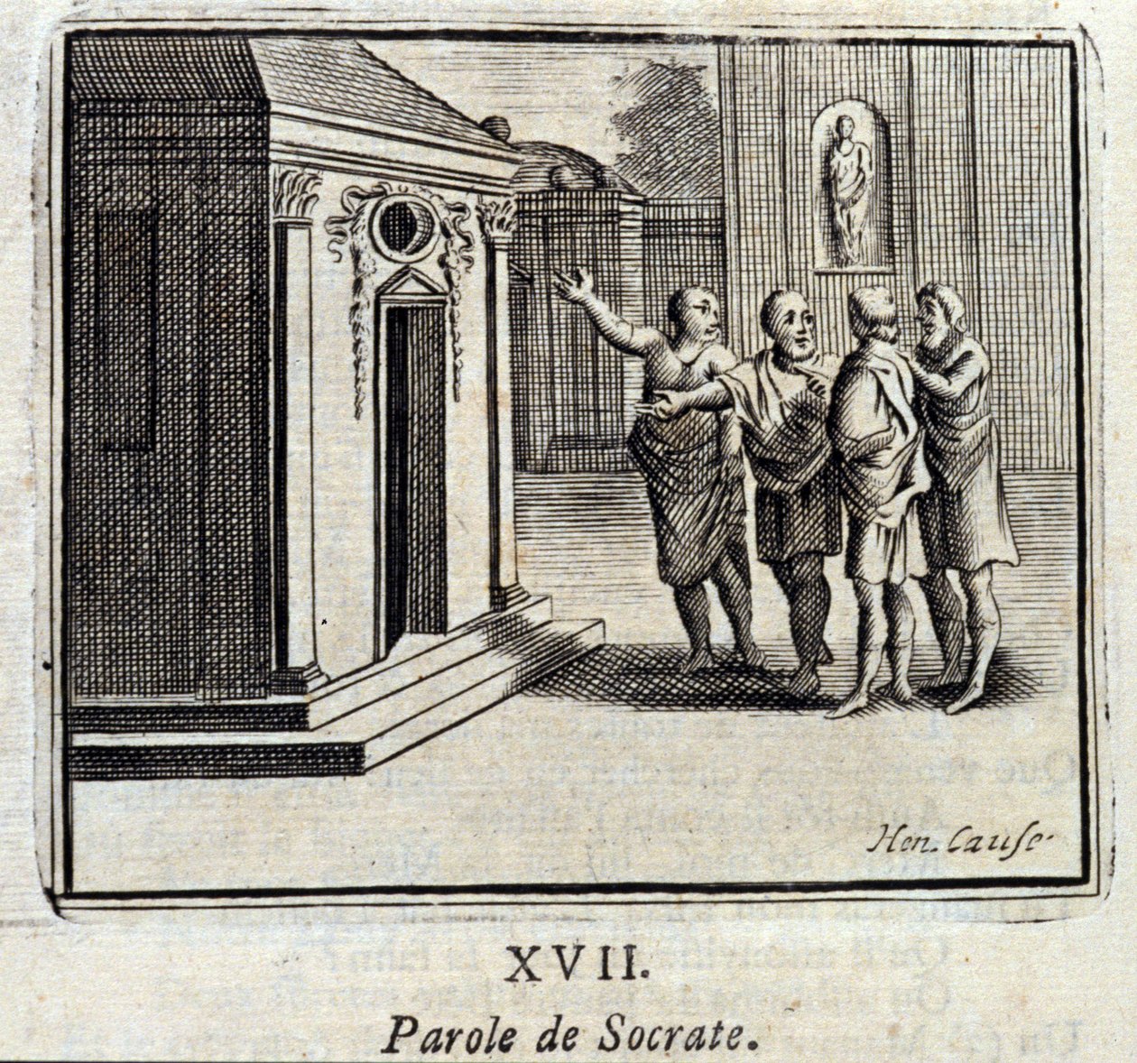 Słowo Sokratesa. Bajki Jean de La Fontaine (1621-95). Ilustracja François Chauveau (1613-1676). Wydanie z 1728 r. autorstwa Francois Chauveau