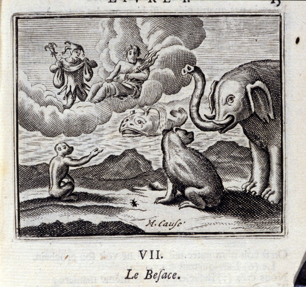 Torba. Bajki Jean de La Fontaine (1621-95). Ilustracja François Chauveau (1613-1676). Wydanie z 1728 r. autorstwa Francois Chauveau