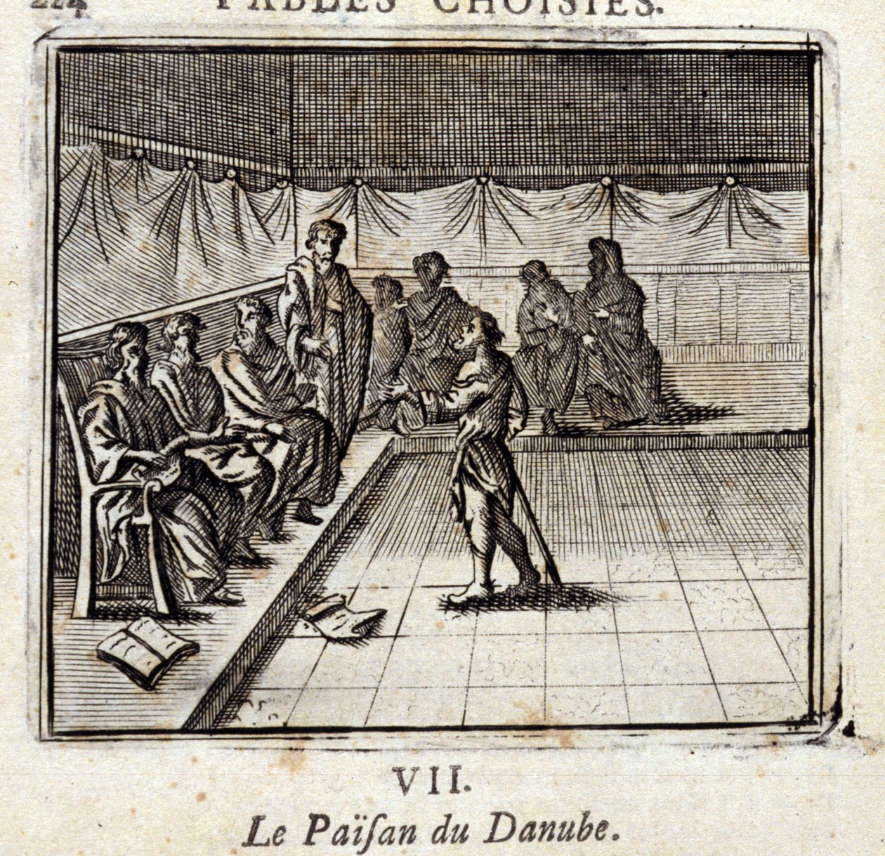 Chłop naddunajski. Bajki Jean de La Fontaine (1621-95). Ilustracja François Chauveau (1613-1676). Wydanie z 1728 r. autorstwa Francois Chauveau