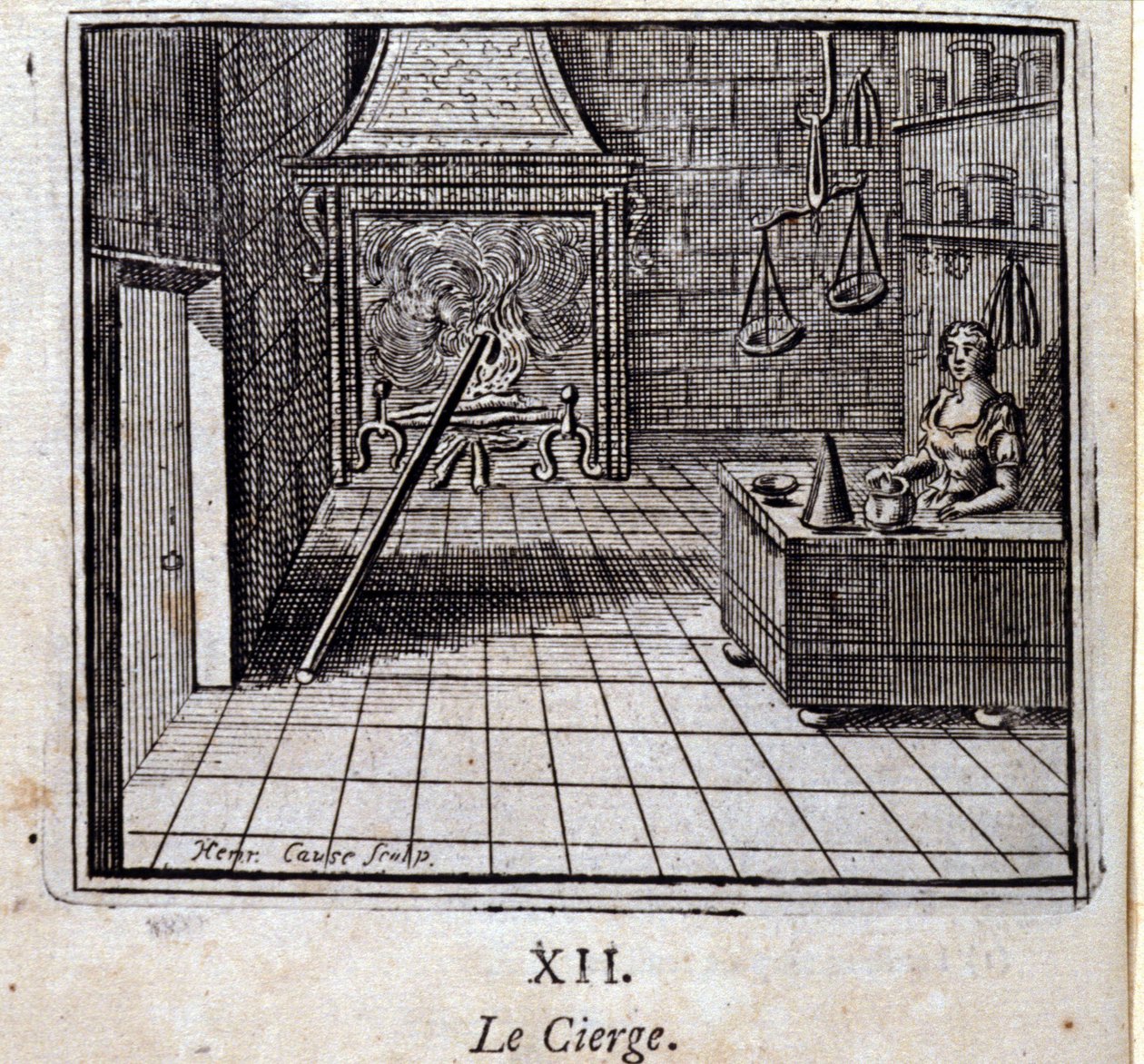 Świeca. Bajki Jean de La Fontaine (1621-95). Ilustracja Francois Chauveau (1613-1676). Wydanie z 1728 r. autorstwa Francois Chauveau