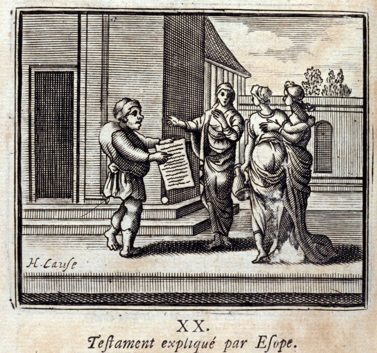 Will wyjaśniony przez Ezopa. Bajki Jean de La Fontaine (1621-95). Ilustracja Francois Chauveau (1613-1676). Wydanie z 1728 r. autorstwa Francois Chauveau