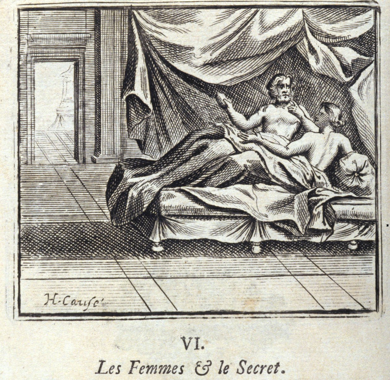 Kobiety i sekret. Bajki Jean de La Fontaine (1621-95). Ilustracja Francois Chauveau (1613-1676). Wydanie z 1728 r. autorstwa Francois Chauveau