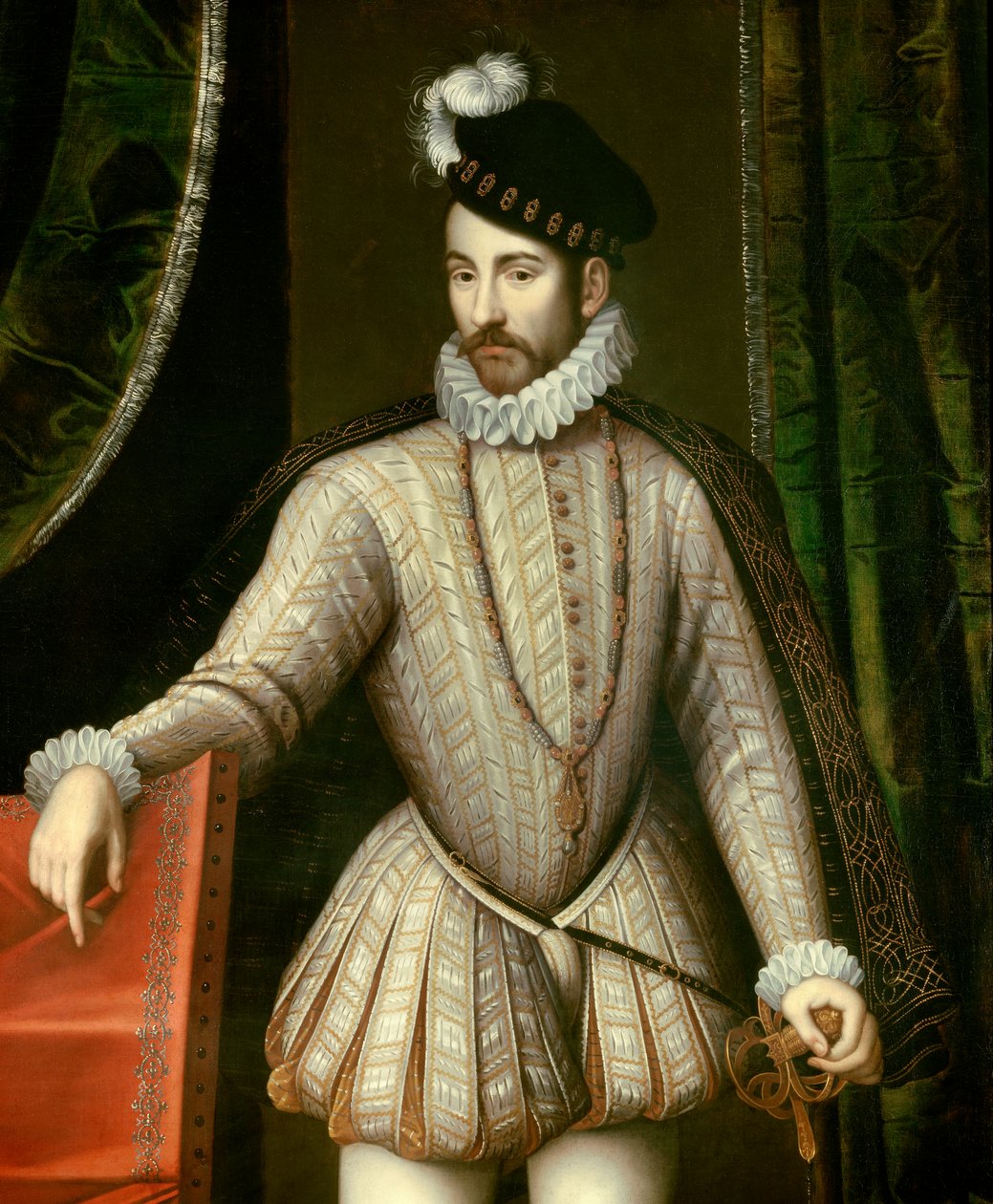 Portret u stóp króla Francji Karola IX (1550 - 1574). Szczegół. Obraz Francois Cloueta (1515-1572) autorstwa François Clouet