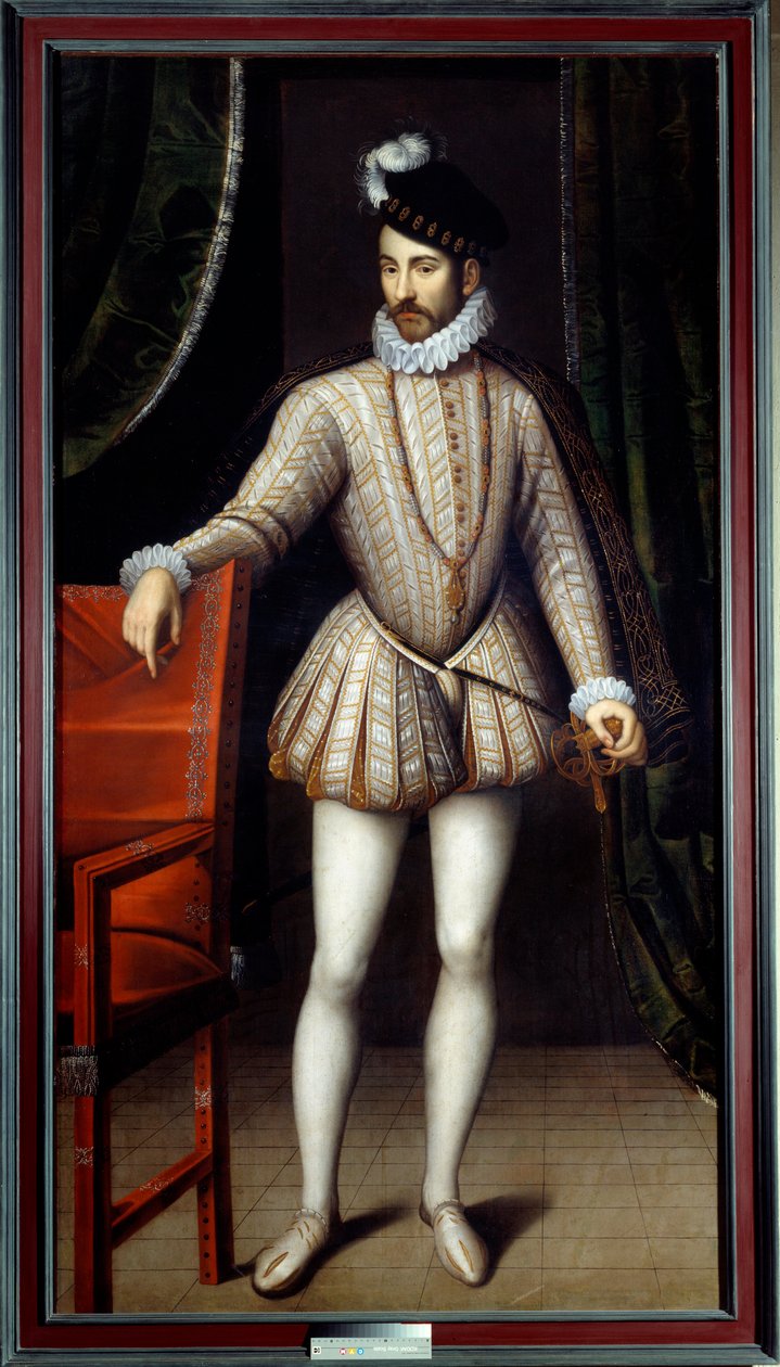 Portret u stóp króla Francji Karola IX (1550 - 1574). Obraz Francois Cloueta (1515-1572) autorstwa François Clouet