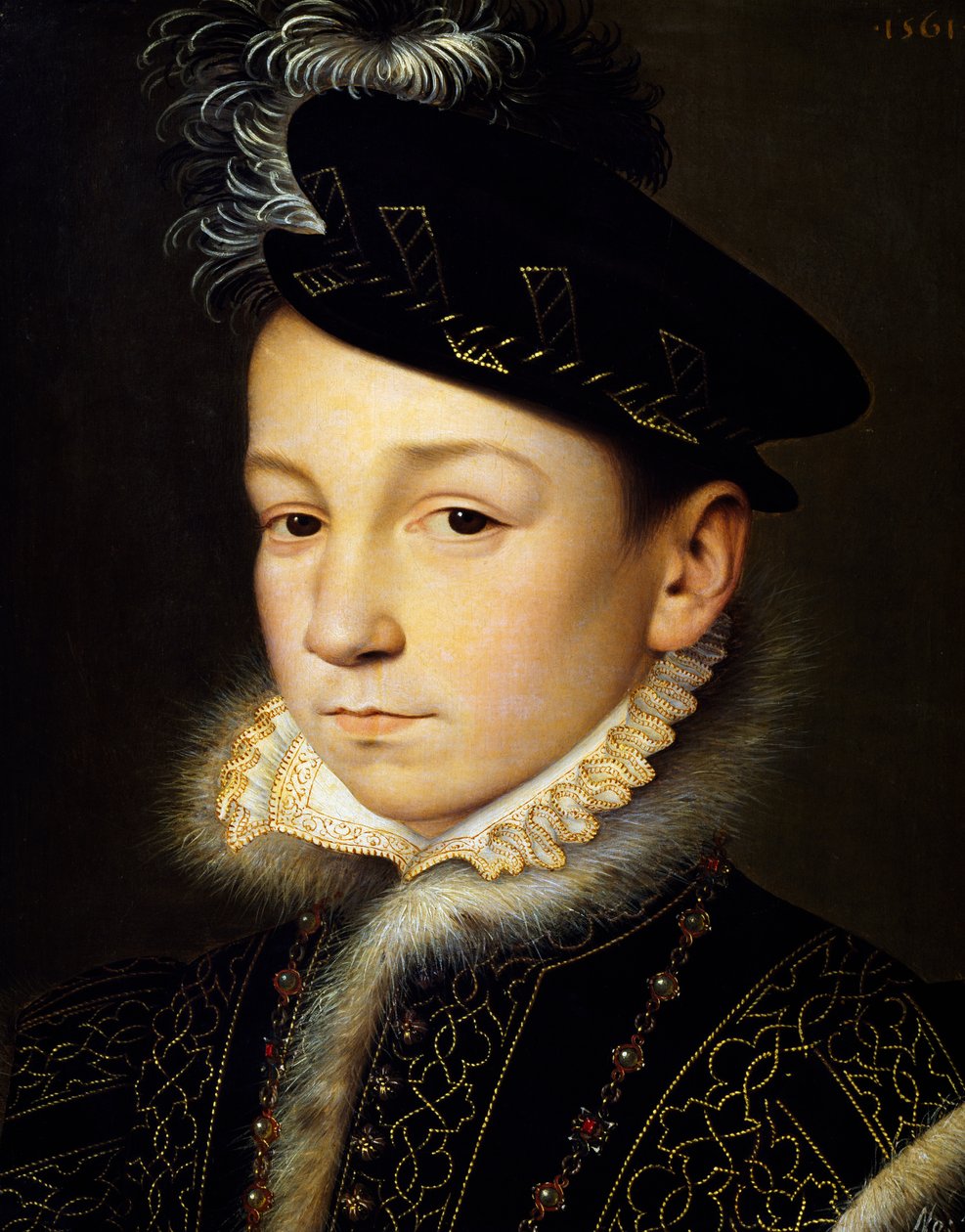 Portret Karola IX Walezjusza, króla Francji autorstwa François Clouet