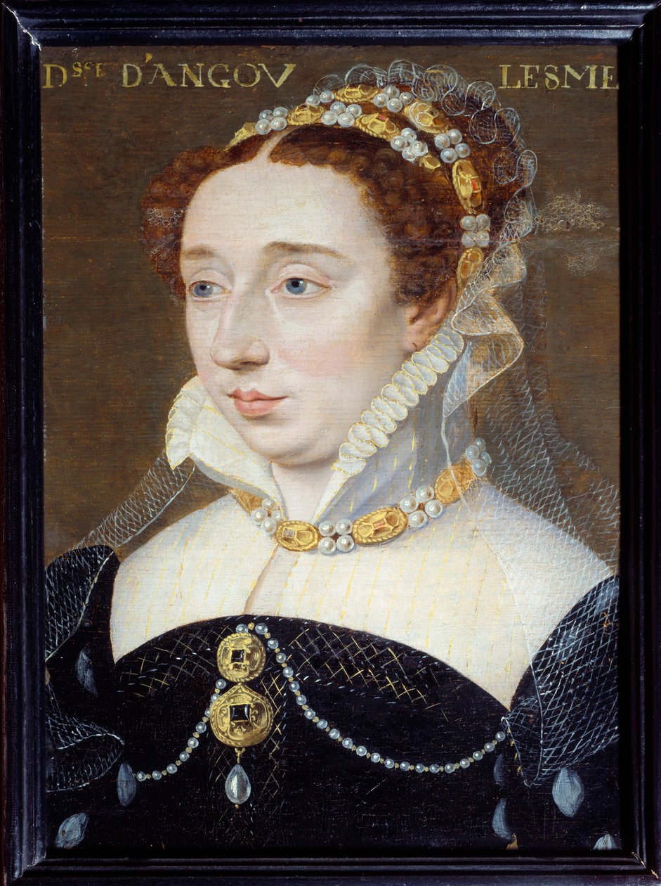 Portret Diany z Francji, księżnej Angouleme (1538-1619), prawowitej córki Henryka IV Obraz Francois Cloueta (1515-1572) XVI w. Słońce. 0,31x0,23 m Paryż, Musee Carnavalet autorstwa François Clouet