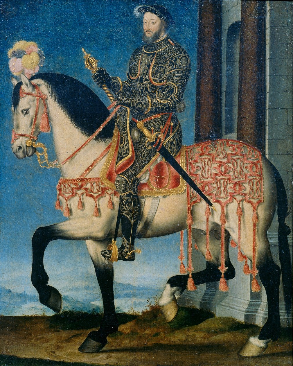 Portret Franciszka I z Francji na koniu autorstwa François Clouet