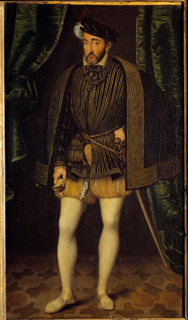 Portret Henryka II (1519 - 1559) króla Francji. Obraz warsztatu Francois Cloueta (1515-1572) autorstwa François Clouet