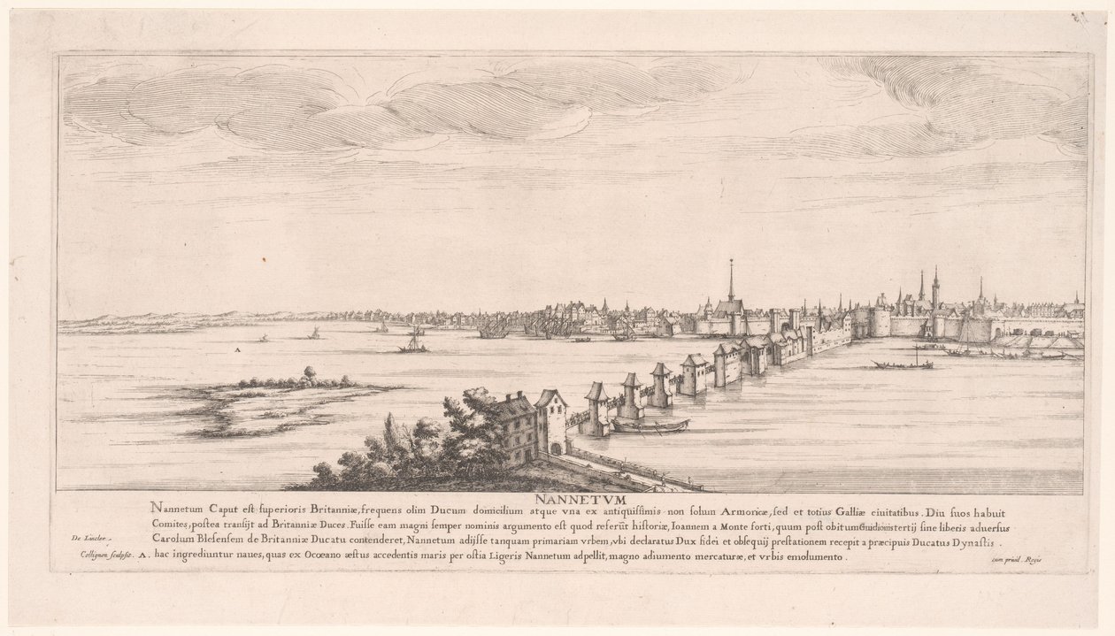 Widok Nantes Nannetum (tytuł na obiekcie) Riverscapes we Francji (tytuł serii) autorstwa Francois Collignon