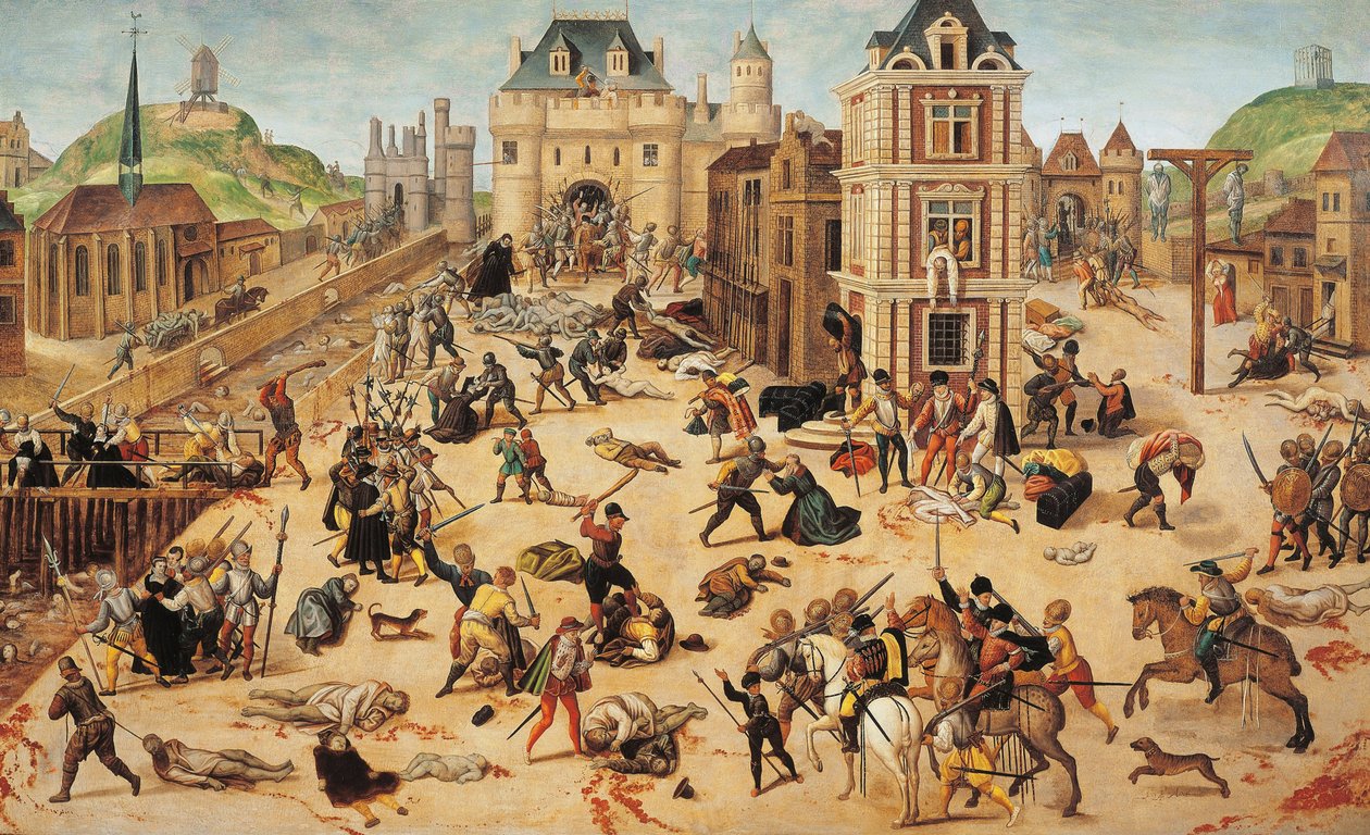 Masakra w dniu św. Bartłomieja, ok. 1572-84 (olej na desce) autorstwa Francois Dubois