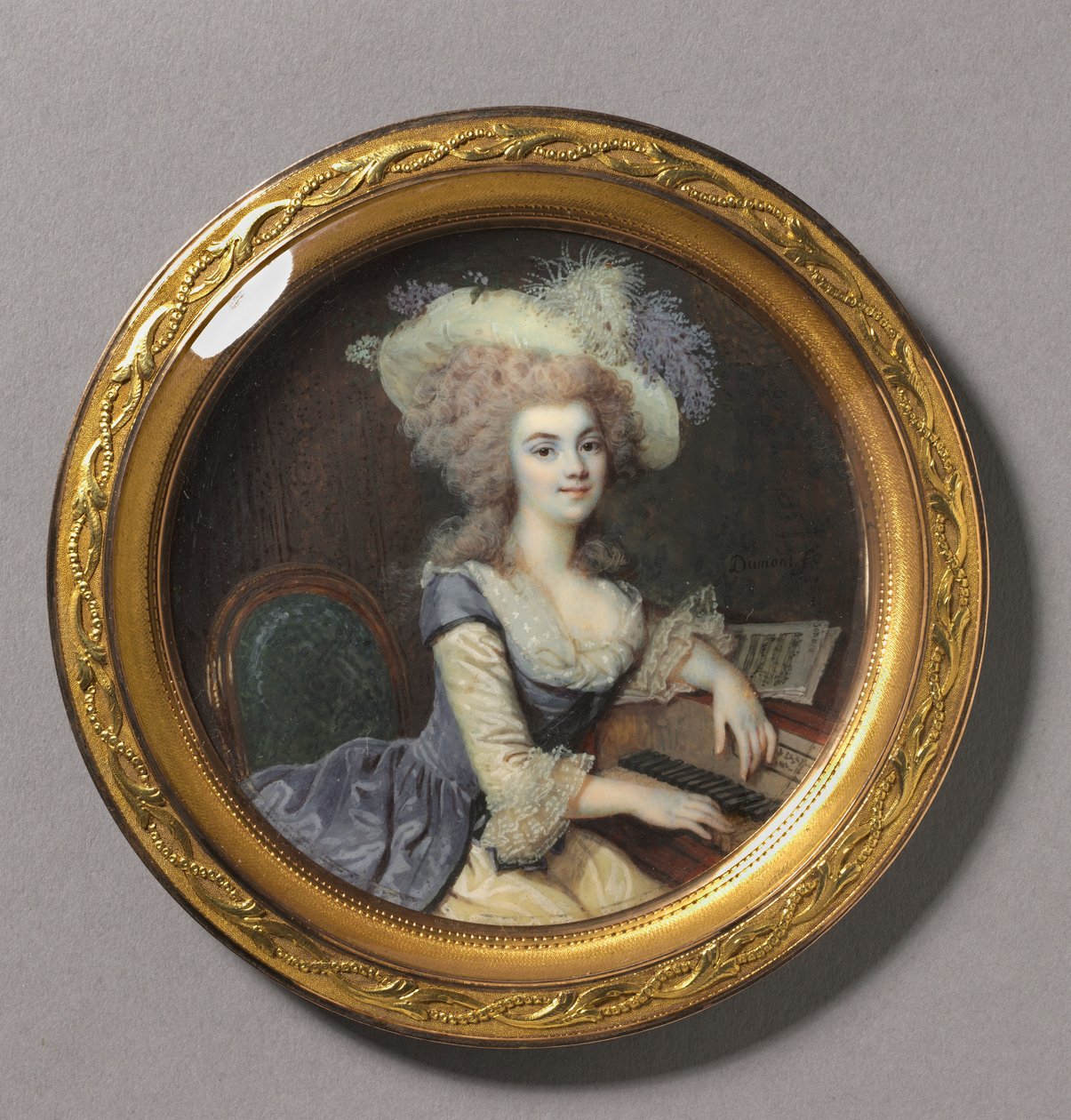 Portret kobiety przy klawesynie, ok. 1788 r. autorstwa Francois Dumont