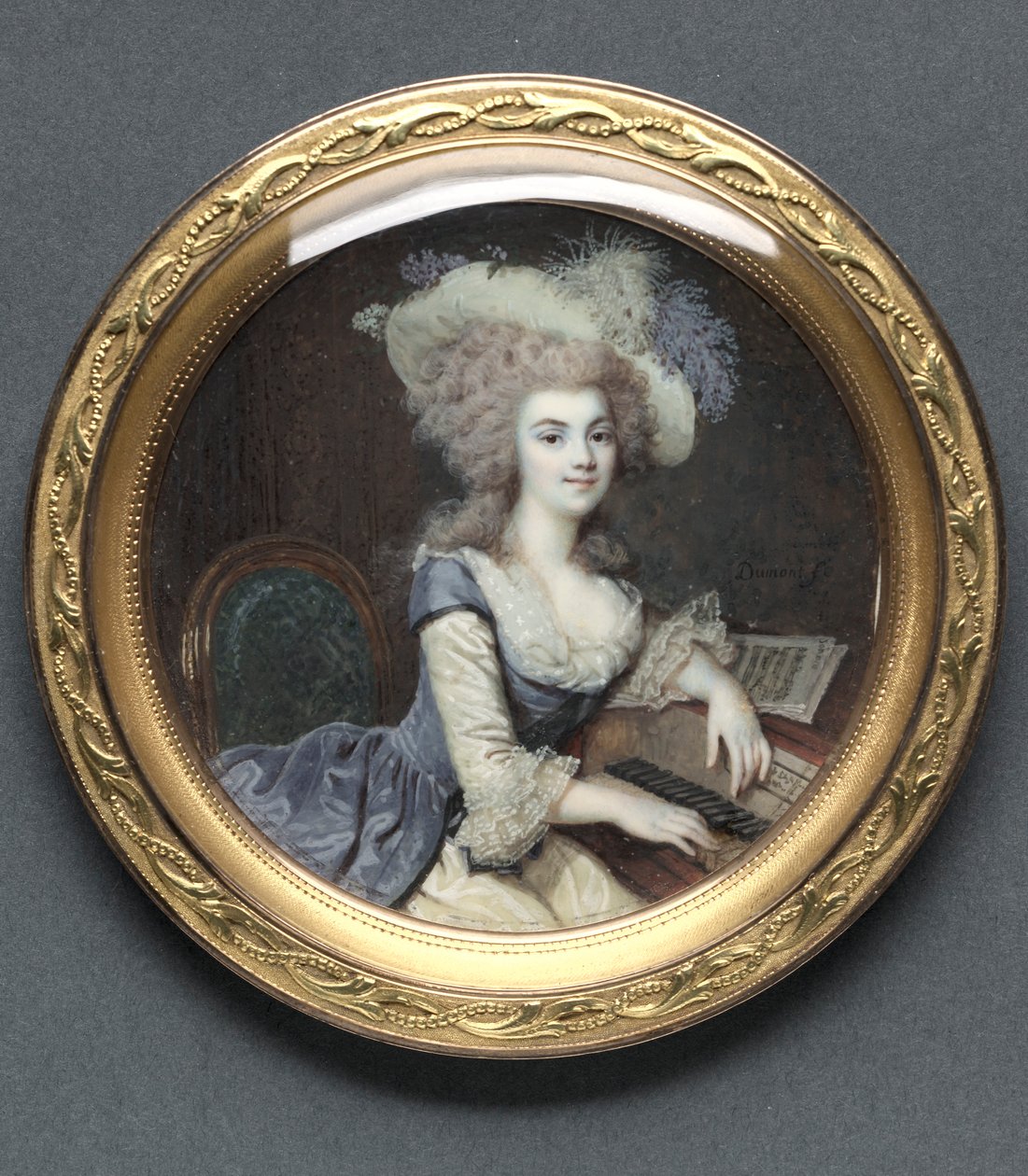 Portret kobiety przy klawesynie, ca. 1788. autorstwa Francois Dumont