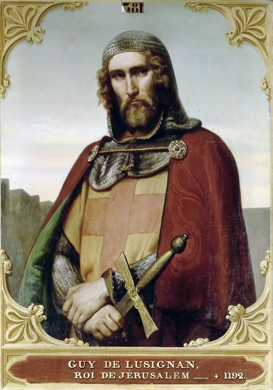 Guy of Lusignan, król Jerozolimy i Cypru autorstwa Francois Edouard Picot